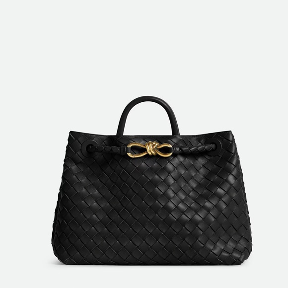 💯% AUTHENTIC MEDIUM BOTTEGA VENETA ANDIAMO (BLACK WITH GOLD HARDWARE) - Picture 1 of 16